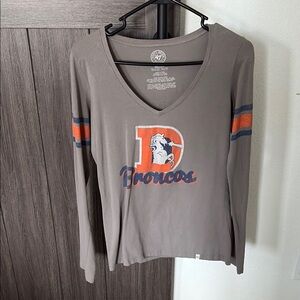 47 Women's Gray Denver Broncos Long Sleeve Top